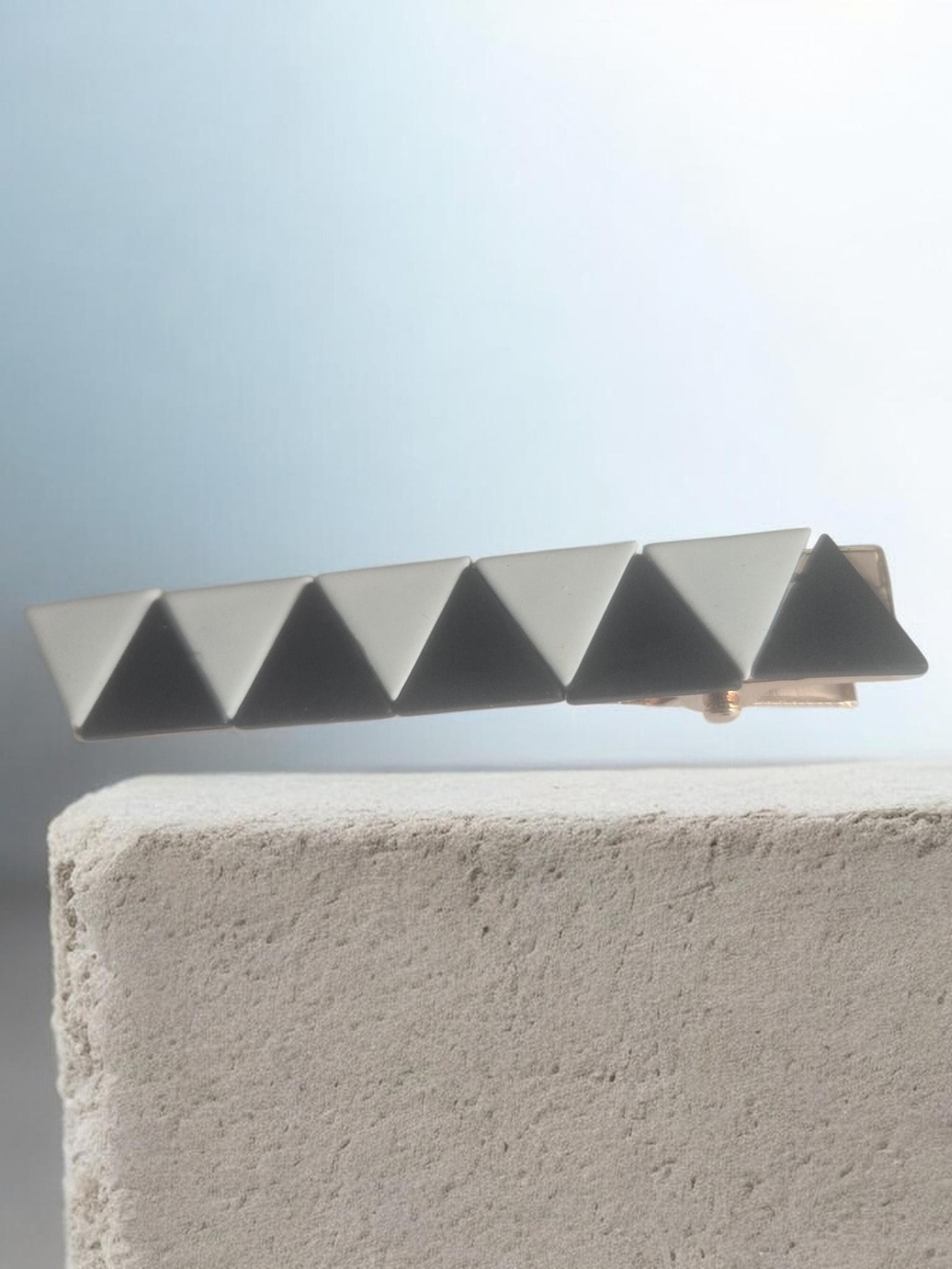 Modern Geometric Black and Gray Wall Accent - Minimal Pyramid Tile Decor